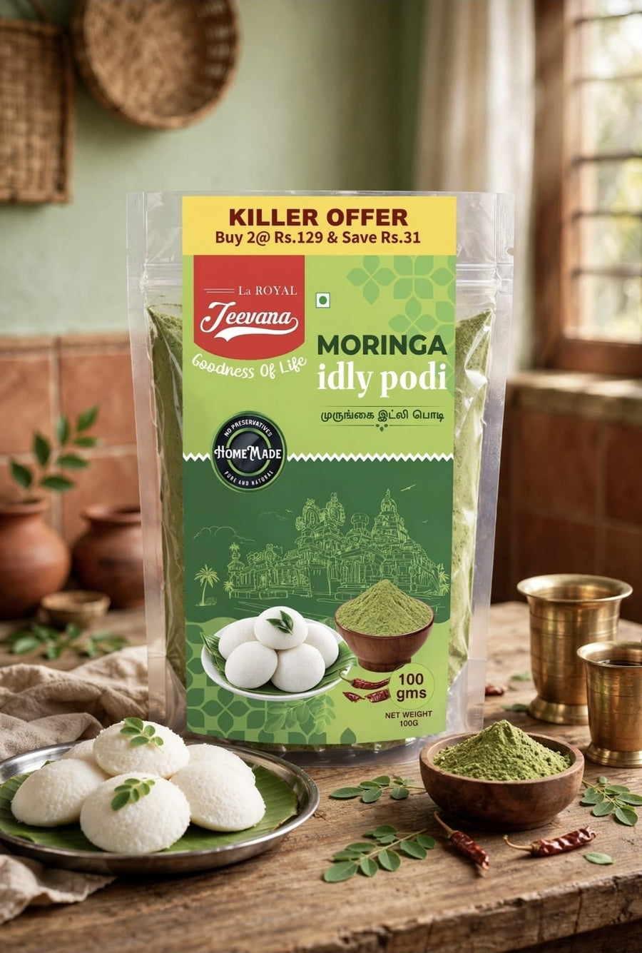Idly Chilli Powder - Moringa SPRINKLER 100g
